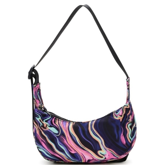 No Boundaries Women's Hands Free Mini Hobo Handbag, Meta Tie Dye - Picture 1 of 5